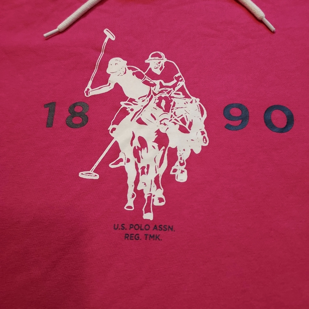 U.S. Polo Assn Pink Pullover Hoodie Sweatshirt XS Big Polo Preppy Academia - Picture 3 of 6